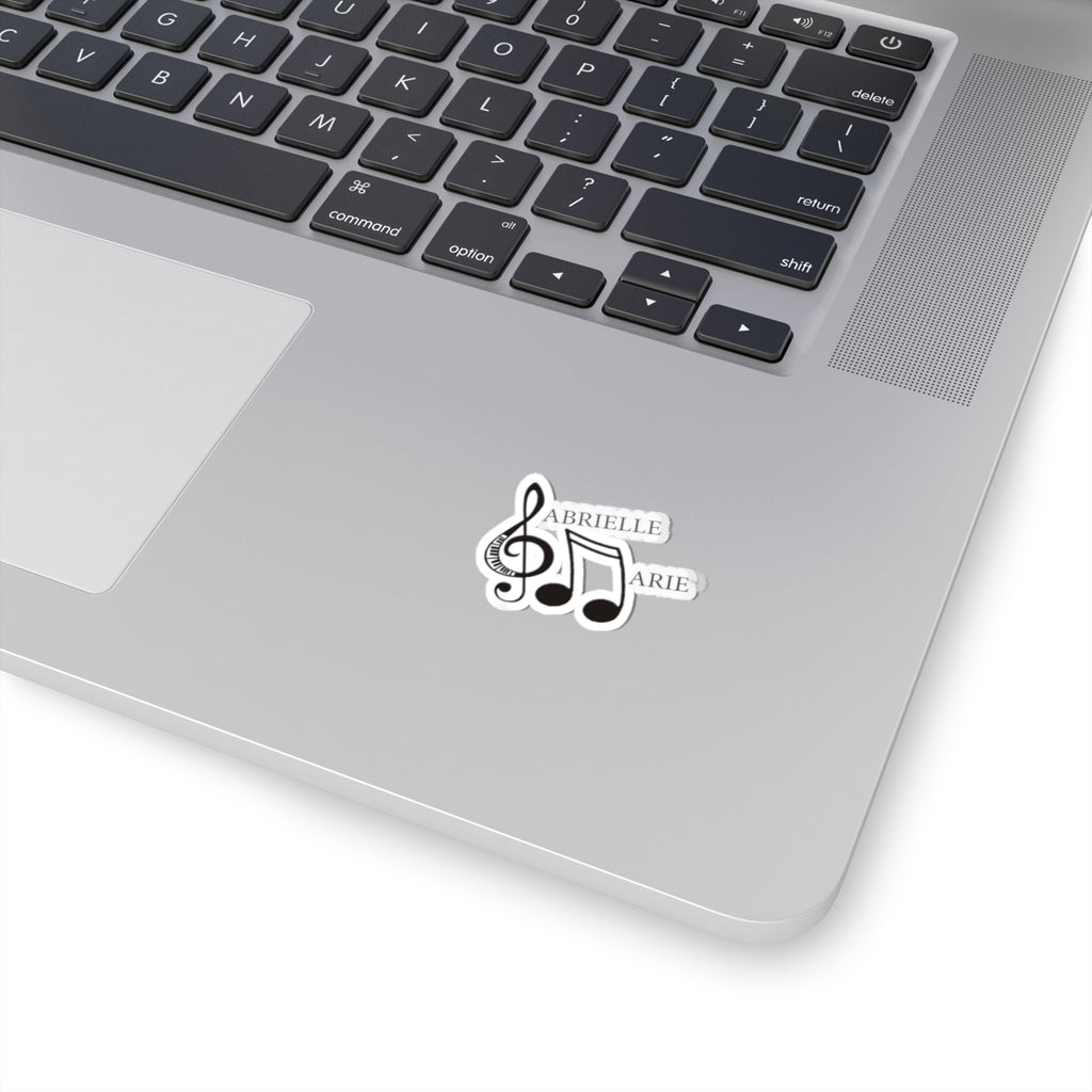 Music Note Kiss-Cut Sticker — "Gabrielle Marie" Treble Clef Design