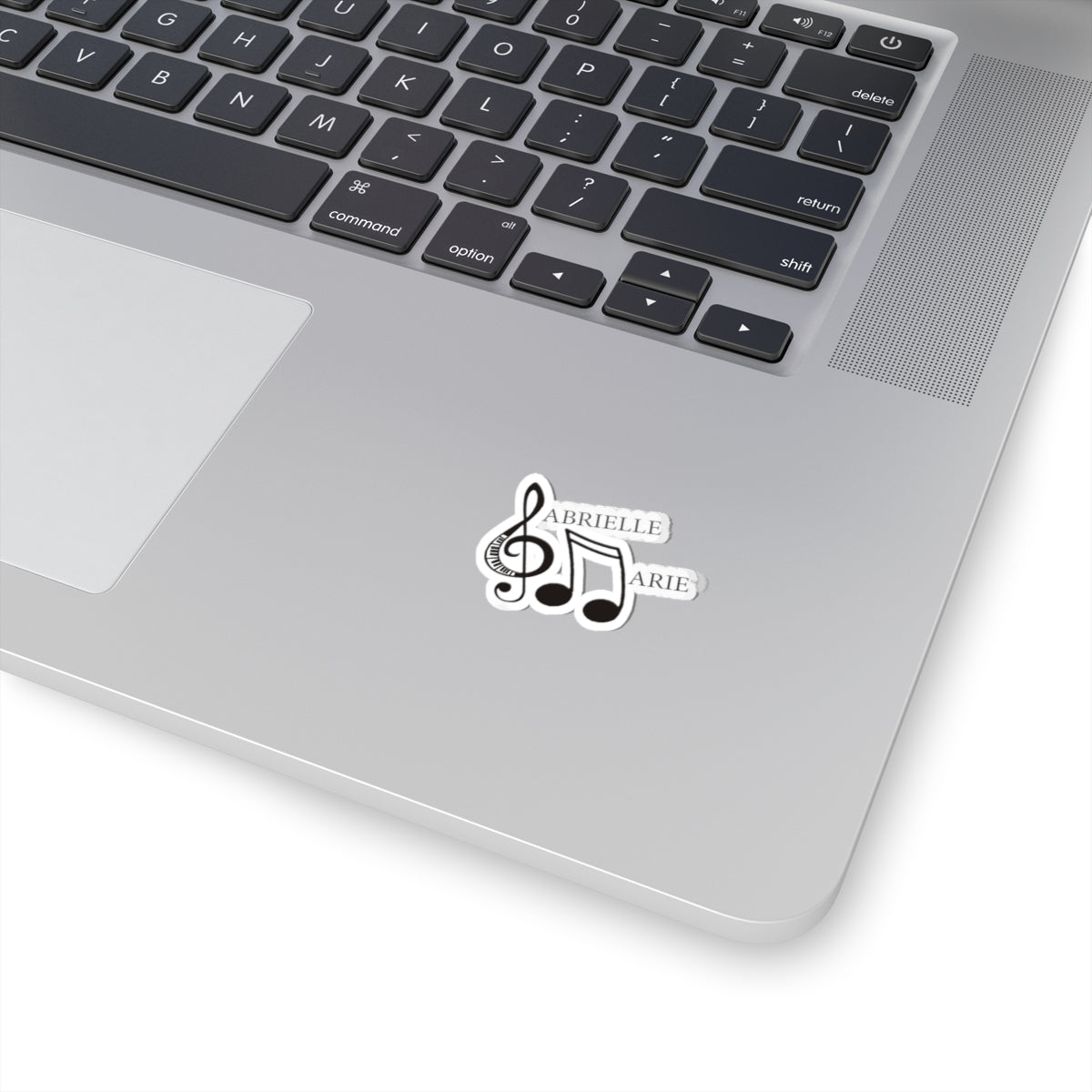 Music Note Kiss-Cut Sticker — "Gabrielle Marie" Treble Clef Design