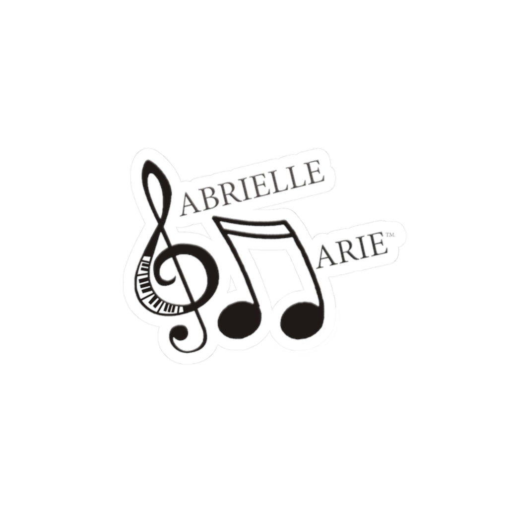 Music Note Kiss-Cut Sticker — "Gabrielle Marie" Treble Clef Design