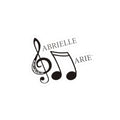 Music Note Kiss-Cut Sticker — "Gabrielle Marie" Treble Clef Design