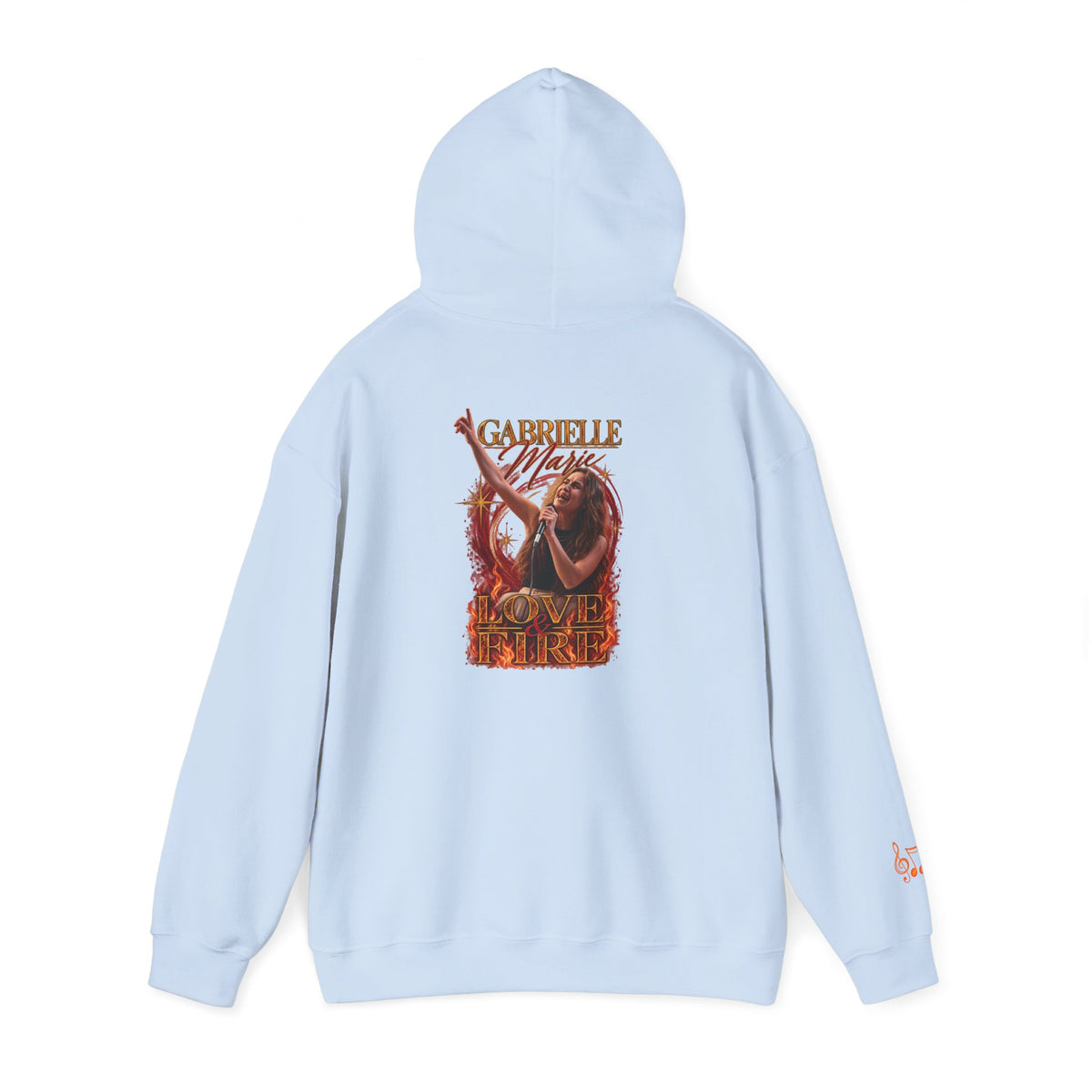 Gabrielle Marie 'Love & Fire' Hoodie — Vintage Floral Back Graphic