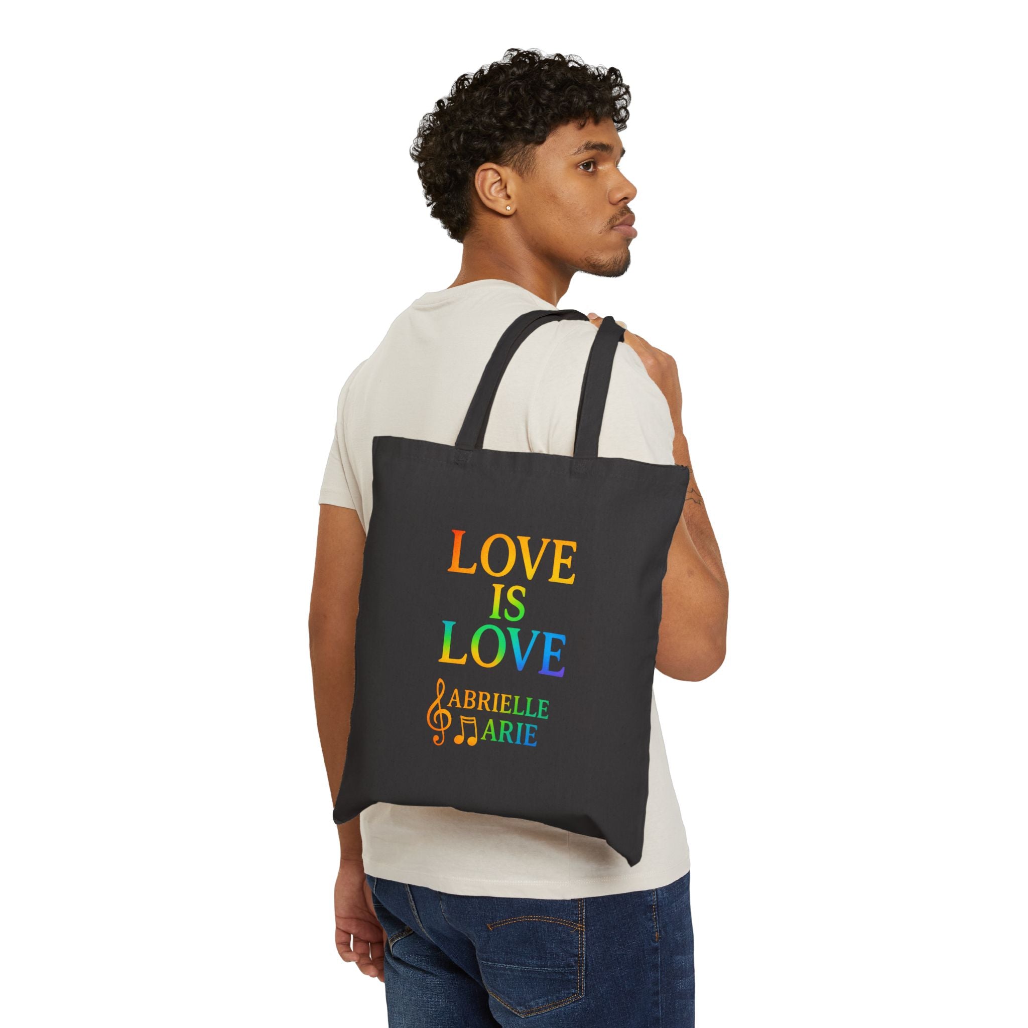 Tote Bag — "LOVE IS LOVE" Rainbow Canvas Tote (Personalizable)
