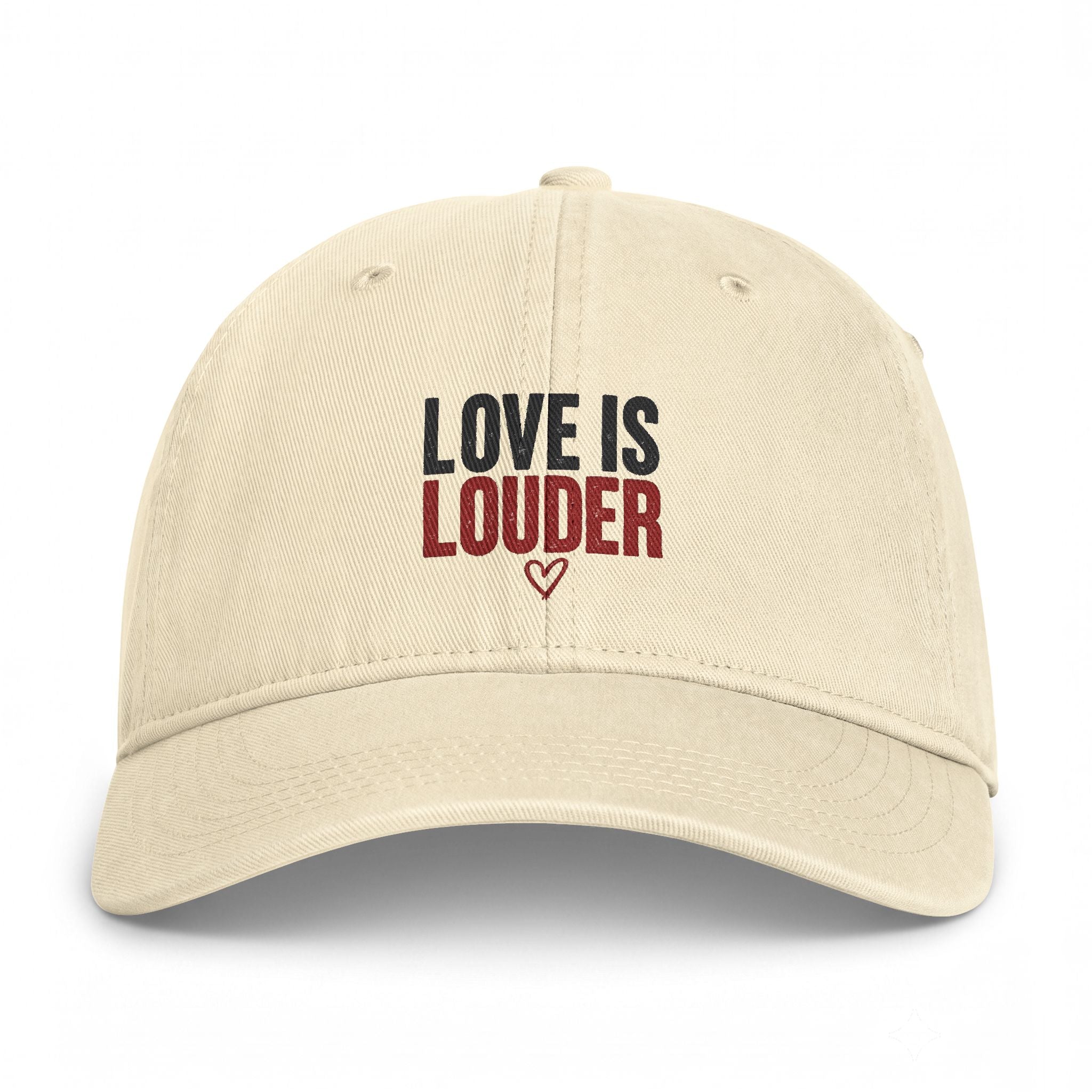 Love Is Louder Washed Cap – Embroidered Inspirational Baseball Hat