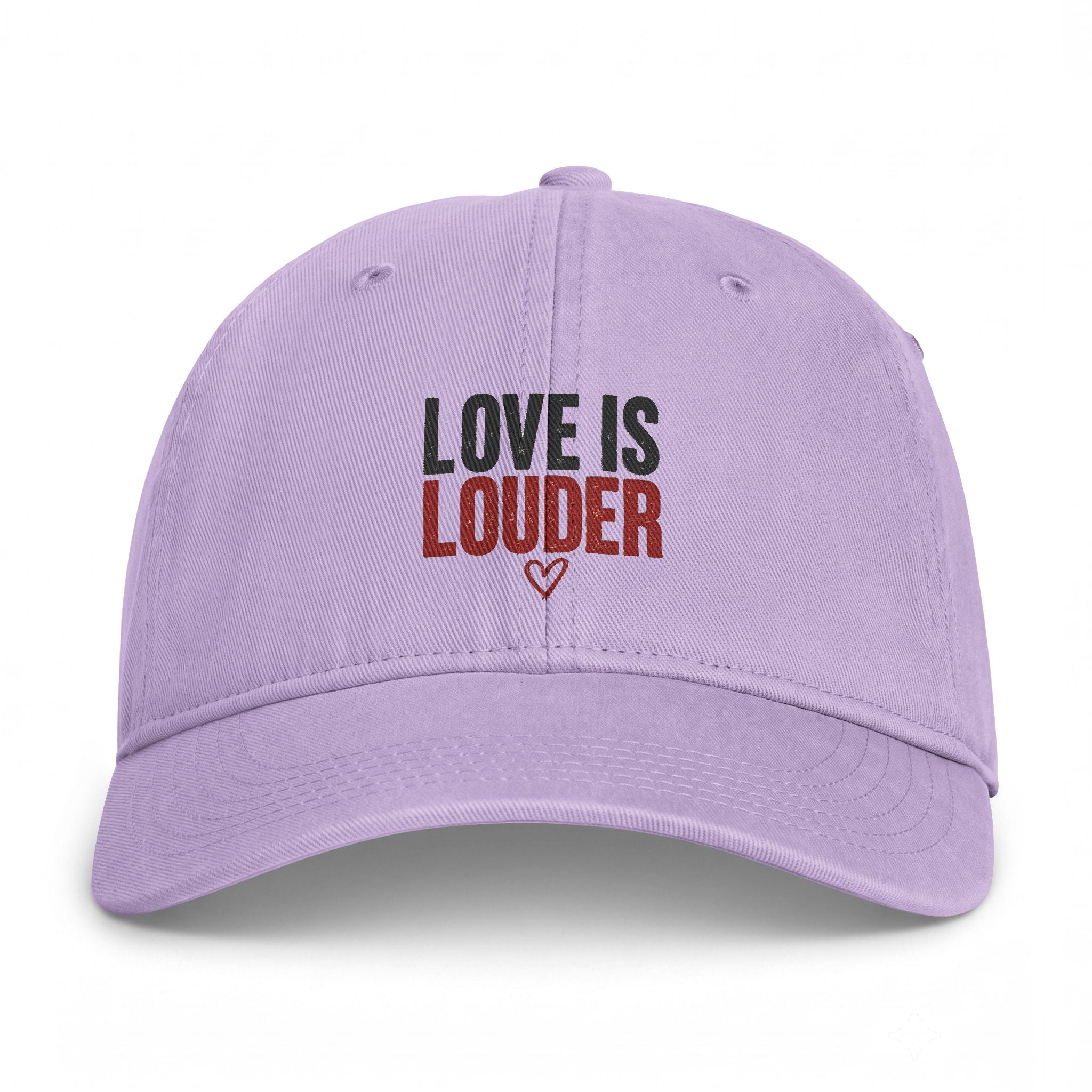 Love Is Louder Washed Cap – Embroidered Inspirational Baseball Hat