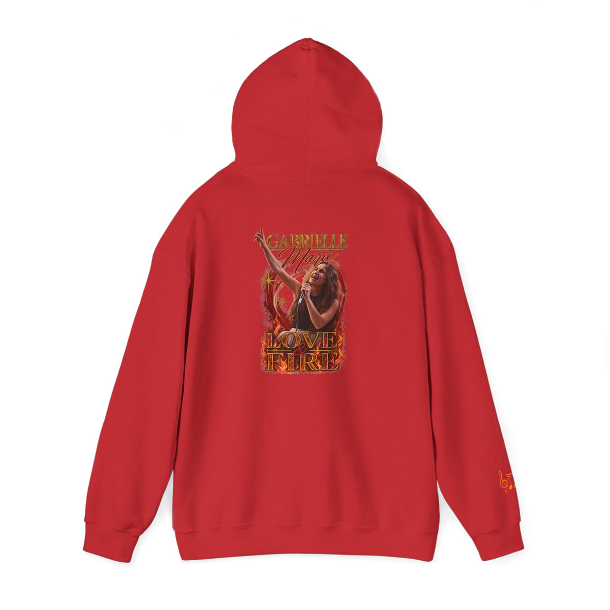 Gabrielle Marie 'Love & Fire' Hoodie — Vintage Floral Back Graphic