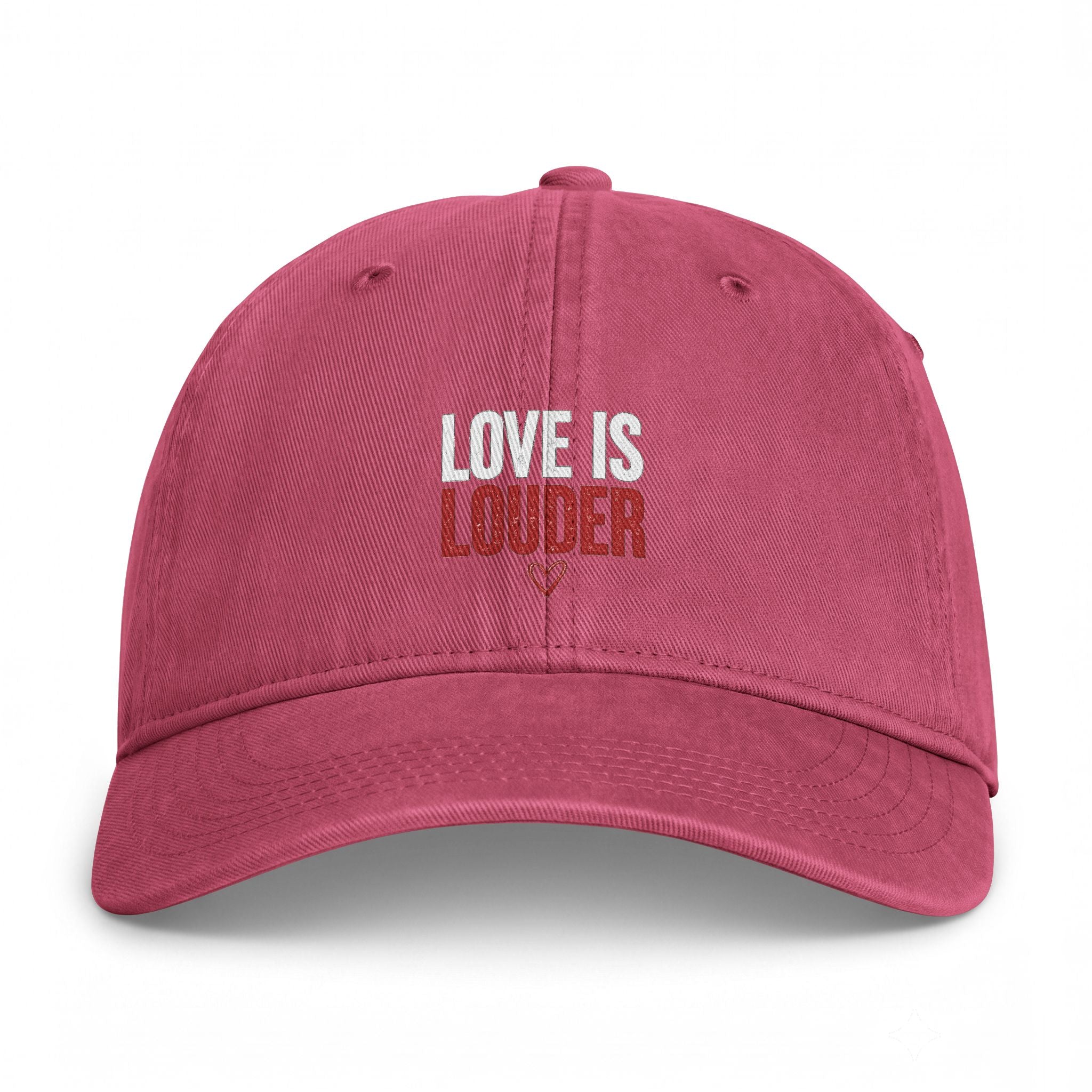 Love Is Louder Embroidered Cap — Washed Coastal Dad Hat