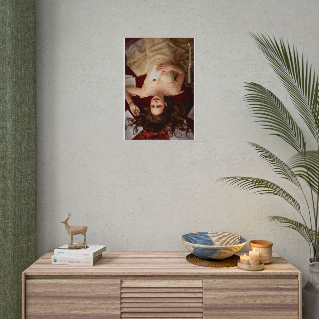 Victorian Romance Rolled Poster — Vintage Woman with Letter Wall Art